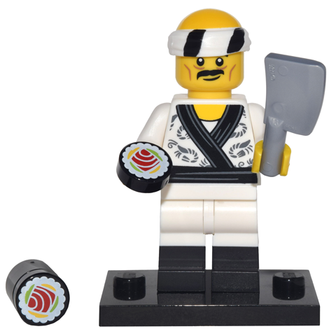 LEGO® Collectible Minifigure Series – coltlnm-19 Sushi Chef The LEGO NINJAGO Movie Set Complete Set with Stand & Accessories