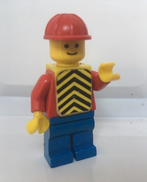 Preowned LEGO® Minifigure – Town con014s Plain Red Torso w/Red Arms Blue Legs Red Construct