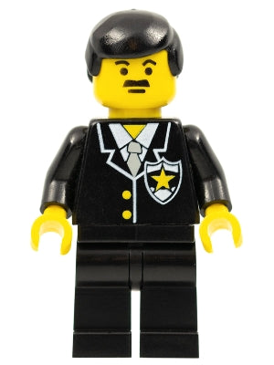 LEGO® Minifigure Town cop011 Police Suit w/Sheriff Star Black Legs Black Male Ha