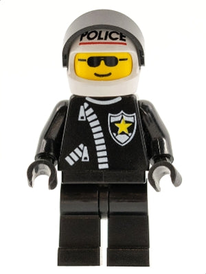 Preowned LEGO® Minifigure – Town cop043 Police Zipper w/Sheriff Star White Helmet w/Police