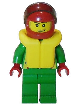 Preowned LEGO® Minifigure – Town cty0001 Octan Green Jacket w/Pockets Smirk and Stubble Bea