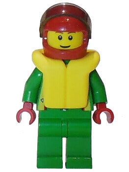 Preowned LEGO® Minifigure – Town cty0002 Octan Green Jacket w/Pockets Brown Eyebrows Thin G