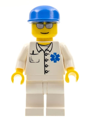 Preowned LEGO® Minifigure – Town cty0017 Doctor EMT Star of Life Button Shirt White Legs Bl