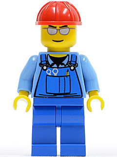 Preowned LEGO® Minifigure – Town cty0029 Overalls w/Tools in Pocket Blue Red Construction H