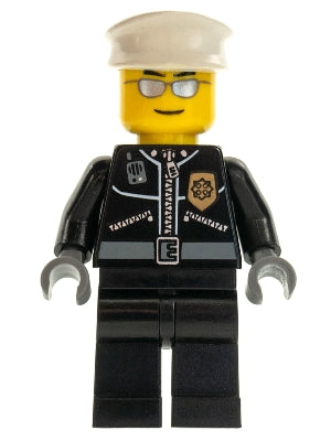 Preowned LEGO® Minifigure – Town cty0039 Police City Leather Jacket w/Gold Badge White Hat