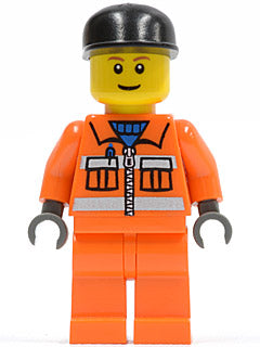 Preowned LEGO® Minifigure – Town cty0051 Sanitary Engineer 3 Orange Legs