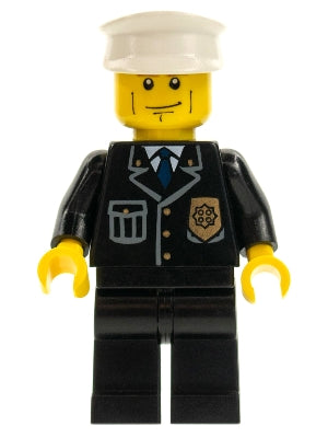 LEGO® Minifigure Town cty0095 Police City Suit w/Blue Tie and Badge Black Legs V