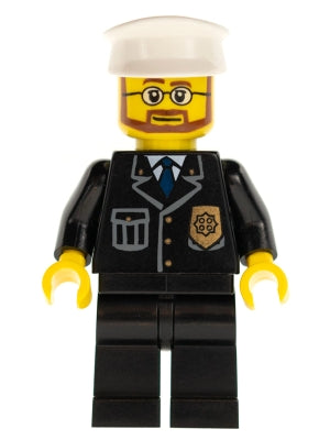 Preowned LEGO® Minifigure – Town cty0097 Police City Suit w/Blue Tie and Badge Black Legs W