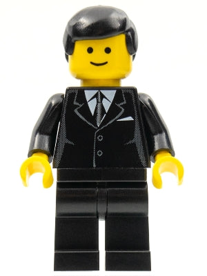LEGO® Minifigure Town cty0107 Suit Black Black Male Hair Standard Grin