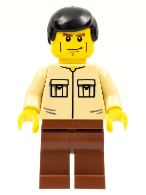 Preowned LEGO® Minifigure – Town cty0112 Shirt w/2 Pockets No Collar Reddish Brown Legs Bla