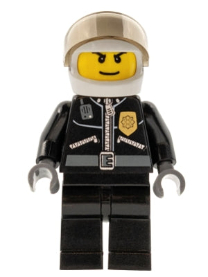 Preowned LEGO® Minifigure – Town cty0131 Police City Leather Jacket w/Gold Badge White Helm