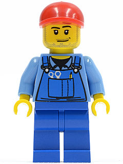 Preowned LEGO® Minifigure – Town cty0134a Farm Hand Blue Overalls Short Bill Cap