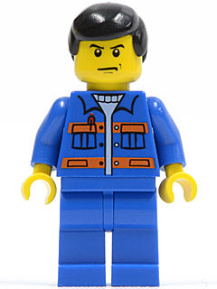 Preowned LEGO® Minifigure – Town cty0139 Blue Jacket w/Pockets and Orange Stripes Blue Legs