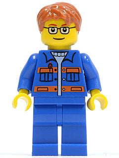 Preowned LEGO® Minifigure – Town cty0140 Blue Jacket w/Pockets and Orange Stripes Blue Legs