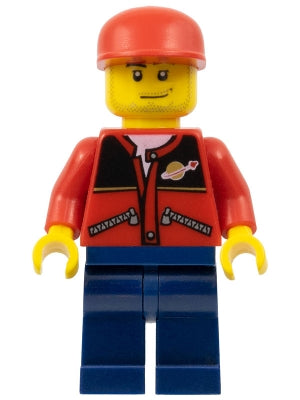 Preowned LEGO® Minifigure – Town cty0142 Red Jacket w/Zipper Pockets and Classic Space Logo