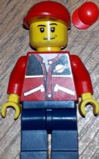 Preowned LEGO® Minifigure – Town cty0142a Red Jacket w/Zipper Pockets and Classic Space Log