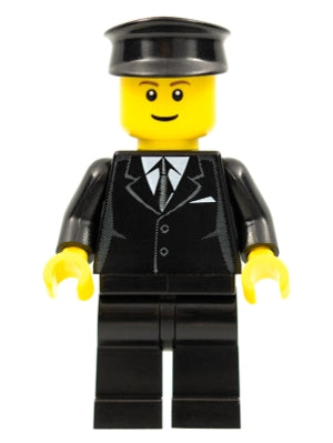 LEGO® Minifigure Town cty0145 Suit Black Black Police Hat Brown Eyebrows Thin Gr