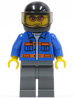 Preowned LEGO® Minifigure – Town cty0151 Blue Jacket w/Pockets and Orange Stripes Dark Blui