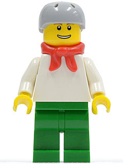 Preowned LEGO® Minifigure – Town cty0156 Plain White Torso w/White Arms Green Legs Helmet a