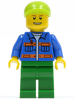 Preowned LEGO® Minifigure – Town cty0162 Blue Jacket w/Pockets and Orange Stripes Green Leg