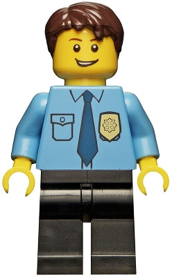 Preowned LEGO® Minifigure – Town cty0216 Police City Shirt w/Dark Blue Tie and Gold Badge B