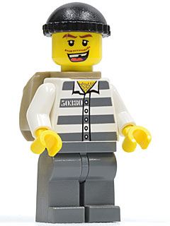 LEGO® Minifigure Town cty0217 Police Jail Prisoner 50380 Prison Stripes Dark Blu