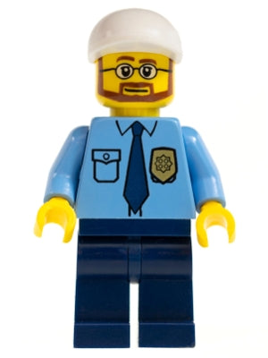 Preowned LEGO® Minifigure – Town cty0219 Police City Shirt w/Dark Blue Tie and Gold Badge D