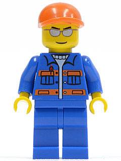 Preowned LEGO® Minifigure – Town cty0227 Blue Jacket w/Pockets and Orange Stripes Blue Legs