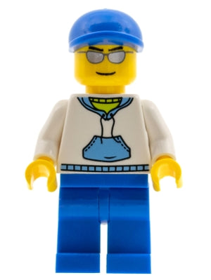 LEGO® Minifigure Town cty0234 White Hoodie w/Medium Blue Pocket Blue Legs Blue S