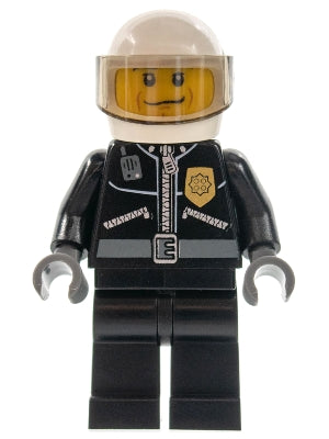 Preowned LEGO® Minifigure – Town cty0242 Police City Leather Jacket w/Gold Badge White Helm