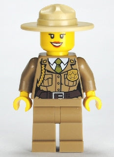 Preowned LEGO® Minifigure – Town cty0263 Forest Police Dark Tan Jacket w/Pockets Gold Badge
