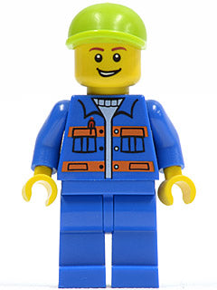 Preowned LEGO® Minifigure – Town cty0295 Blue Jacket w/Pockets and Orange Stripes Blue Legs