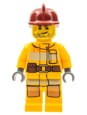 Preowned LEGO® Minifigure – Town cty0302 Fire Bright Light Orange Fire Suit w/Utility Belt