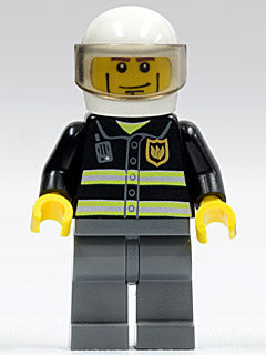 LEGO® Minifigure Town cty0303 Fire Reflective Stripes Dark Bluish Gray Legs Whit