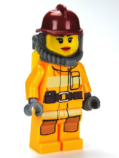 Preowned LEGO® Minifigure – Town cty0304 Fire Bright Light Orange Fire Suit w/Utility Belt