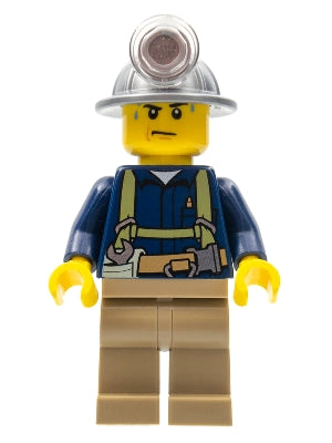 Preowned LEGO® Minifigure – Town cty0311 Miner Shirt w/Harness and Wrench Dark Tan Legs Min