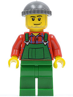 Preowned LEGO® Minifigure – Town cty0326 Overalls Farmer Green Dark Bluish Gray Knit Cap
