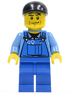 LEGO® Minifigure Town cty0335 Overalls w/Tools in Pocket Blue Black Short Bill C