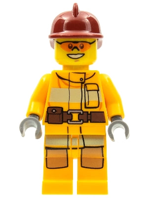 Preowned LEGO® Minifigure – Town cty0338 Fire Bright Light Orange Fire Suit w/Utility Belt