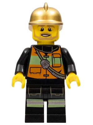 Preowned LEGO® Minifigure – Town cty0345 Fire Chief Reflective Stripes w/Pockets and Should