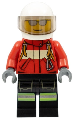 LEGO® Minifigure Town cty0349 Fire Pilot Male Red Fire Suit w/Carabiner Reflecti