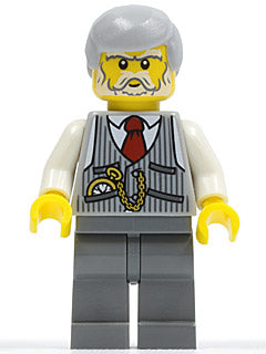 Preowned LEGO® Minifigure – Town cty0353 Pinstripe Vest Red Tie and Pocket Watch Dark Bluis