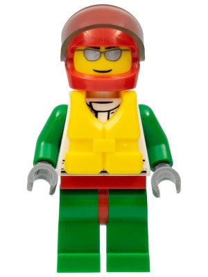 Preowned LEGO® Minifigure – Town cty0373 Octan Jacket w/Red and Green Stripe Red Hips and G