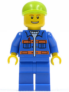 Preowned LEGO® Minifigure – Town cty0388 Blue Jacket w/Pockets and Orange Stripes Blue Legs