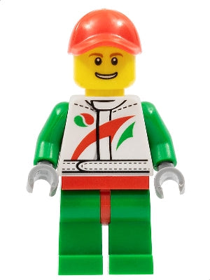 Preowned LEGO® Minifigure – Town cty0390 Race Car Mechanic White Racing Suit w/Octan Logo R