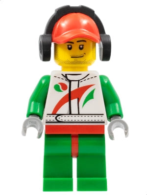 Preowned LEGO® Minifigure – Town cty0391 Race Car Mechanic White Racing Suit w/Octan Logo R