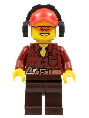 Preowned LEGO® Minifigure – Town cty0405 Flannel Shirt w/Pocket and Belt Dark Brown Legs Re
