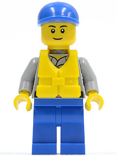 Preowned LEGO® Minifigure – Town cty0408 Coast Guard City Crew Member Blue Cap