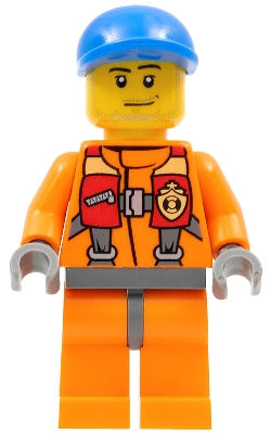 Preowned LEGO® Minifigure – Town cty0409 Coast Guard City Rescuer Orange Jacket