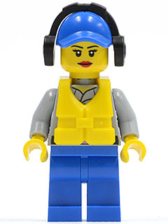 Preowned LEGO® Minifigure – Town cty0410 Coast Guard City Crew Member Female Blue Cap w/Hol